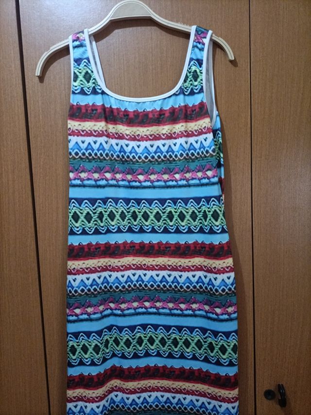 Vestido largo multicolor