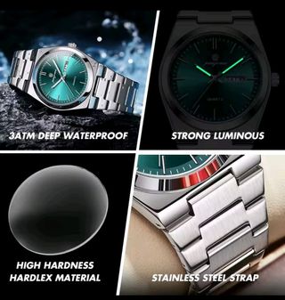 Reloj Paagomu - Verde & Plata