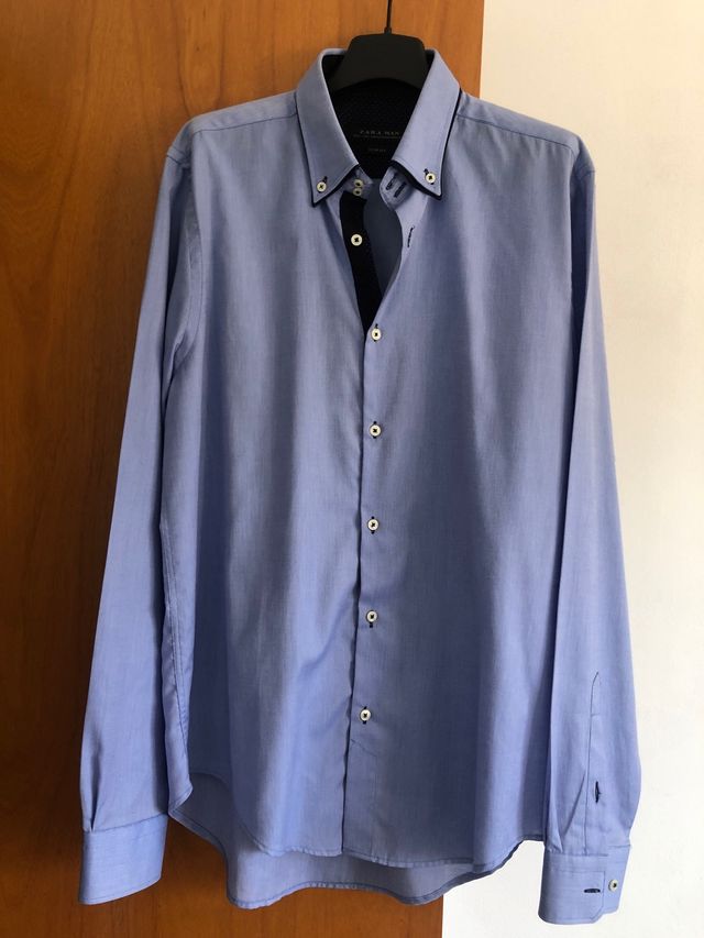 Camisa Zara Man azul talla L