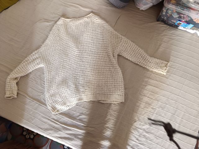 Chaleco tejido blanco crema