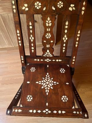 Silla plegable madera nácar