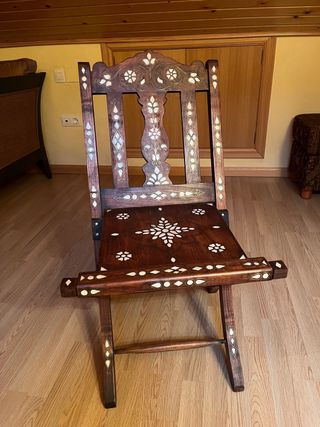 Silla plegable madera nácar