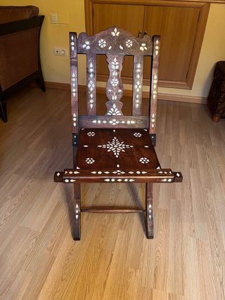 Silla plegable madera nácar