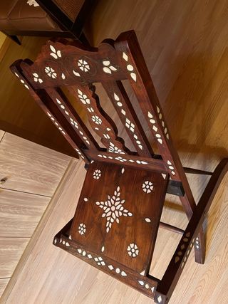 Silla plegable madera nácar