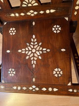 Silla plegable madera nácar