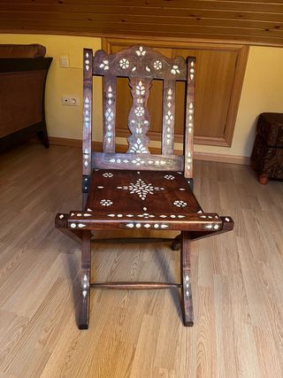 Silla plegable madera nácar