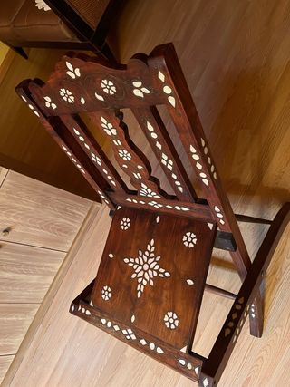 Silla plegable madera nácar