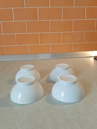 4 Ciotole in Porcellana Bianche