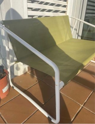 Sofá exterior - Verde oliva y blanco