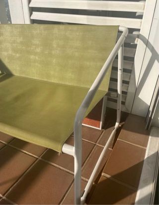 Sofá exterior - Verde oliva y blanco