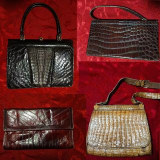 Lote de 35 Bolsos y carteras piel exótica