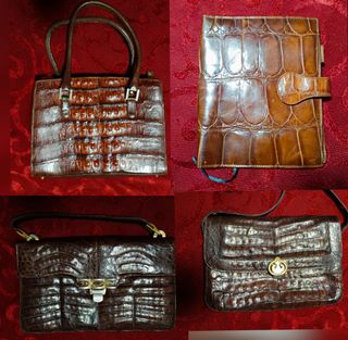 Lote de 35 Bolsos y carteras piel exótica