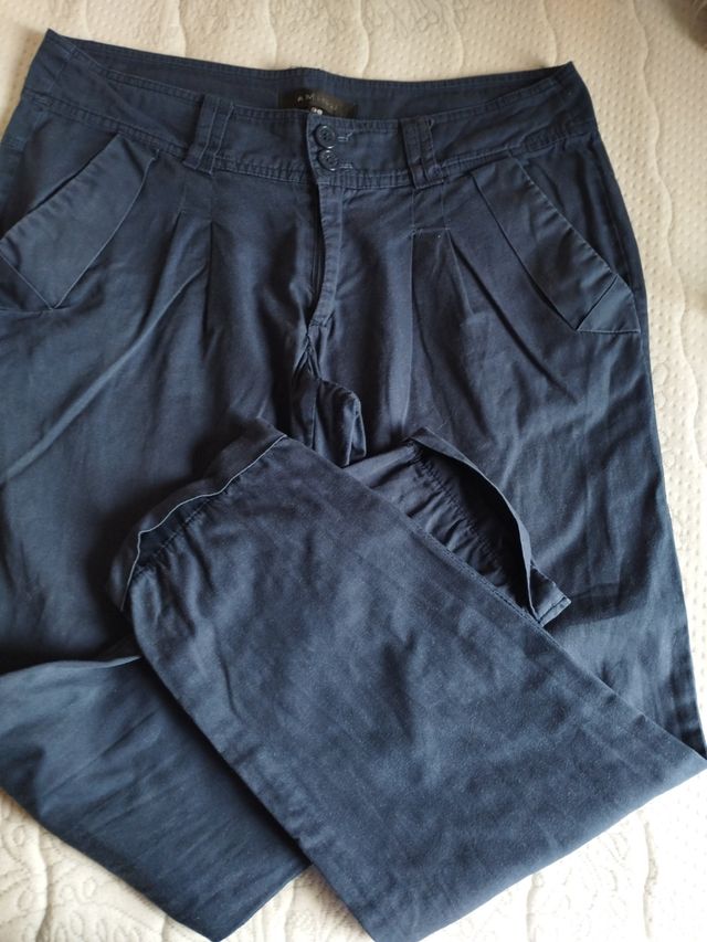 Pantalones largos AMISU - T. 38 Azul marino