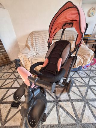 Triciclo bebé plegable, rosa