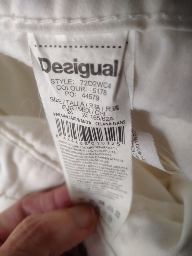 Pantalones DESIGUAL blancos talla XS