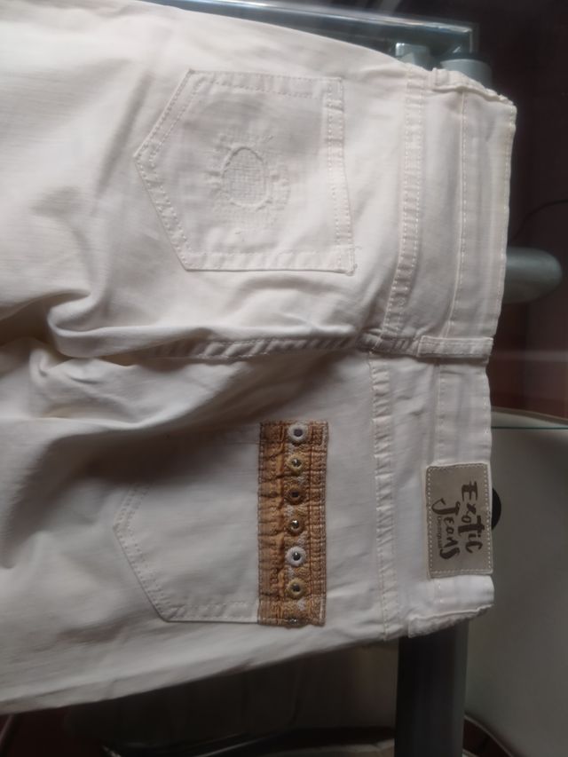 Pantalones DESIGUAL blancos talla XS
