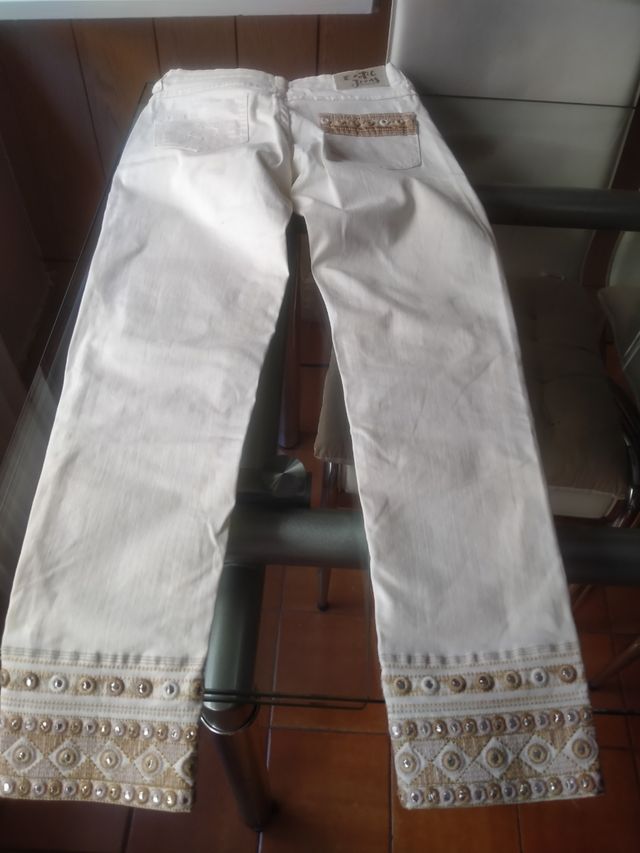 Pantalones DESIGUAL blancos talla XS
