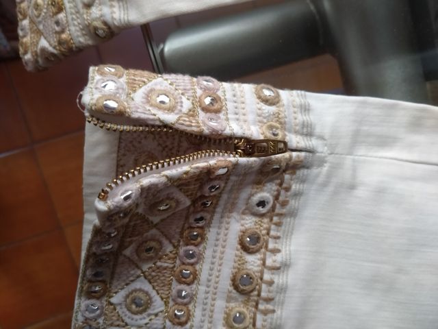 Pantalones DESIGUAL blancos talla XS