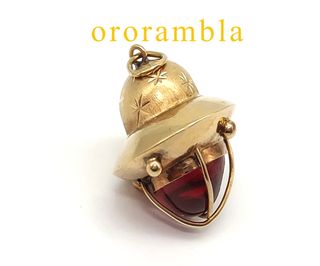 Colgante oro 18k farol - Rojo