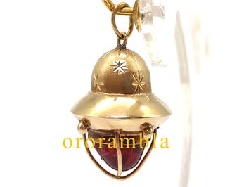 Colgante oro 18k farol - Rojo