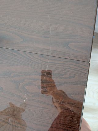 Mesa comedor extensible - cristal y madera