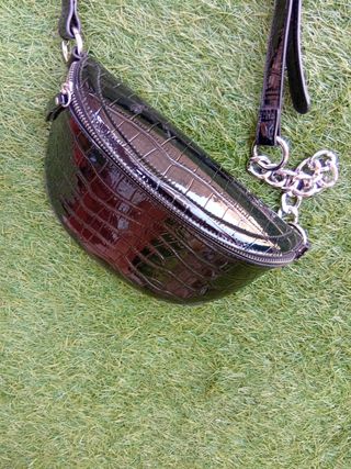 Bolso fiesta negro charol sintético-de colgar