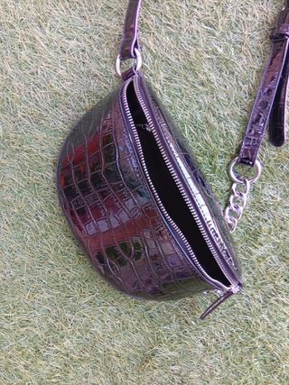 Bolso fiesta negro charol sintético-de colgar