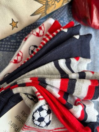 7 pares calcetines tobilleros estampado de fútbol