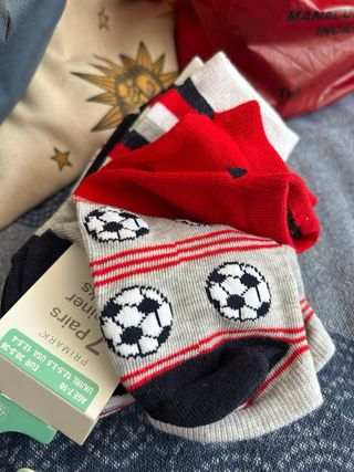 7 pares calcetines tobilleros estampado de fútbol