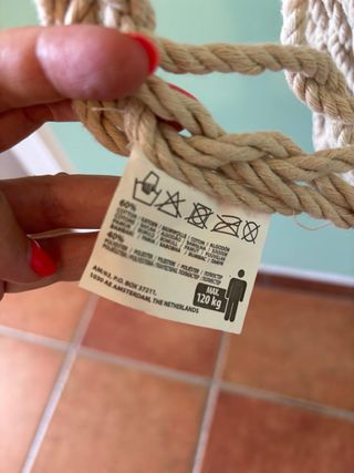 Hamaca columpio macramé beige