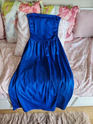 Vestido azul palabra de honor