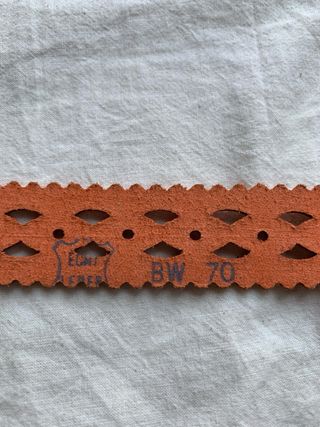 Cinturón piel naranja, 89cm desde la hebilla