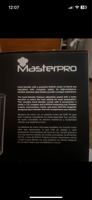 Batidora Masterpro Excellence 1000w