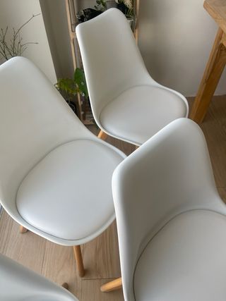 4 sillas comedor blancas - madera