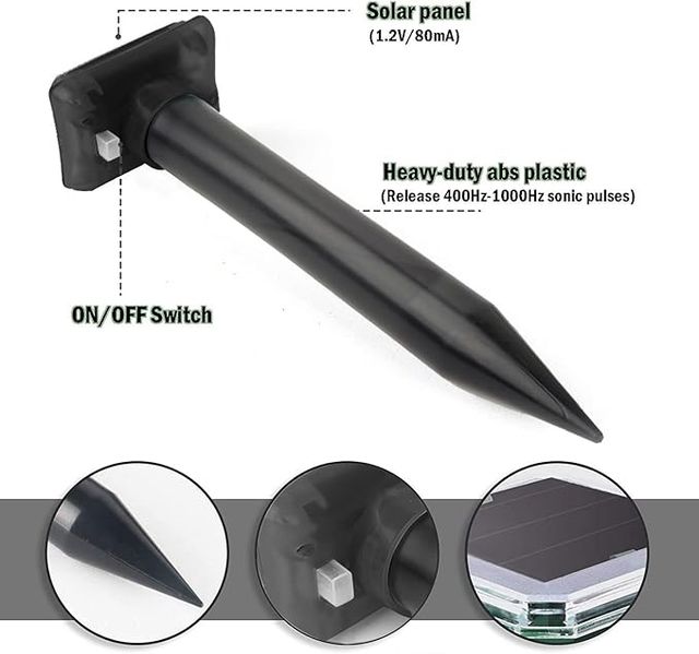 Repelente Solar para ratones , topos y serpientes