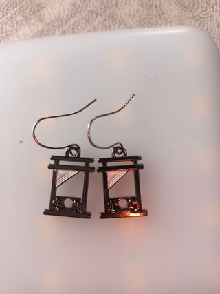 Pendientes Guillotina - Plata & Negro