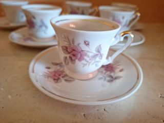 Juego café porcelana 6 tazas