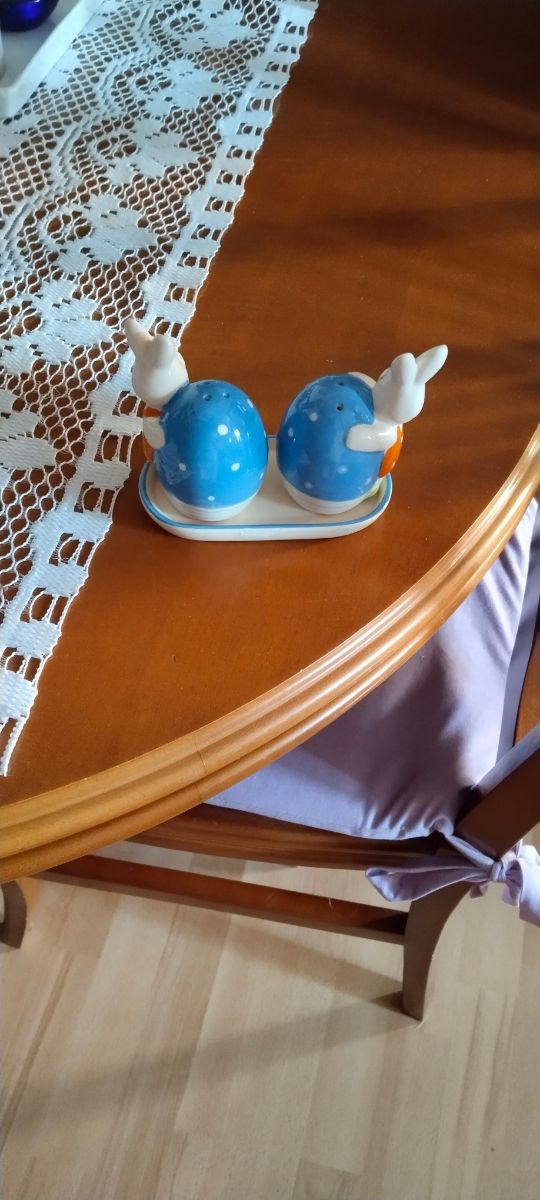 Salero y pimentero conejos - Porcelana
