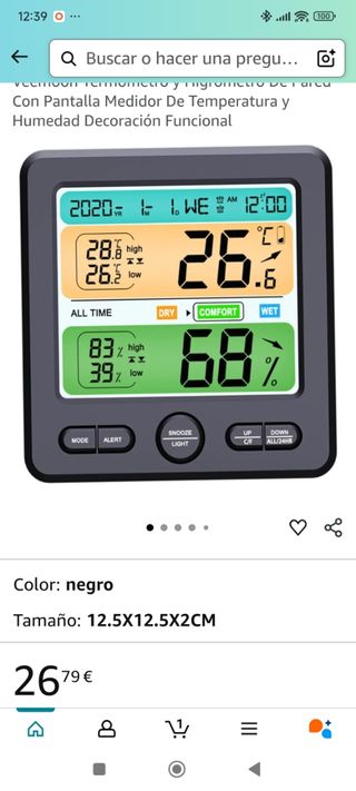 Reloj Temperatura Humedad TS-6211