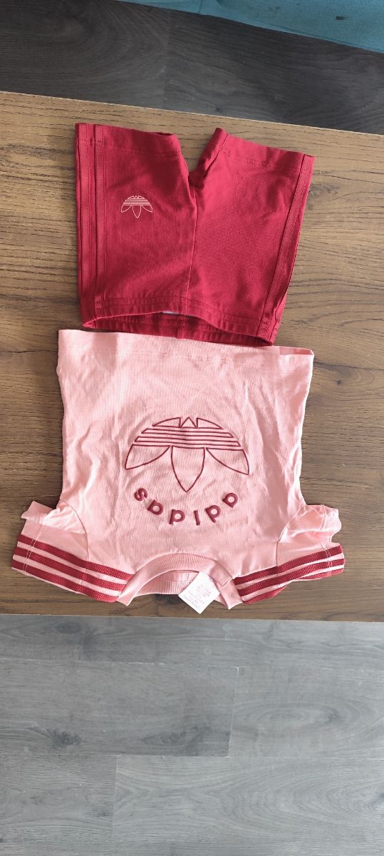 Conjunto adidas niña verano rosa-rojo 0-3 meses
