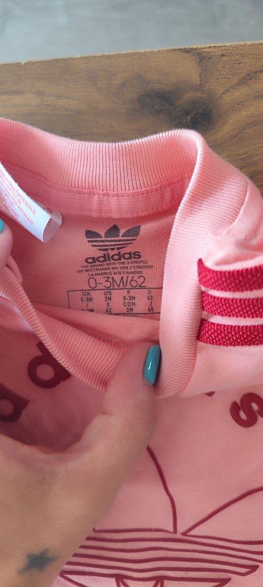 Conjunto adidas niña verano rosa-rojo 0-3 meses