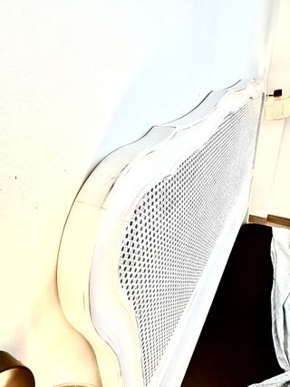 Cabecero cama blanco mimbre