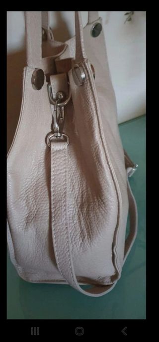 Bolso Piel Beige
