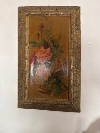 Cuadro antiguo con flores