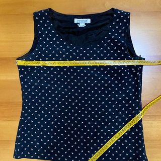Prisma Canotta Pura Seta Top Nero Fiori Fiorito