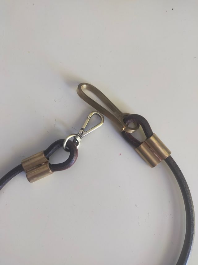 Correa cartera cuero marrón