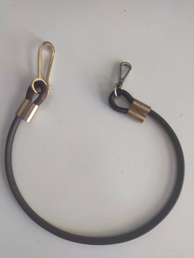 Correa cartera cuero marrón