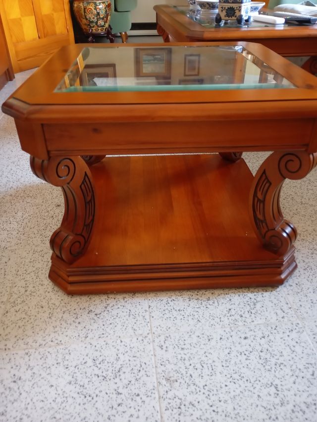 Mesa centro madera-vidrio