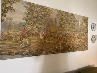 Tapiz antiguo caza: escena campestre