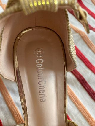 Sandalias Colour cherie  Doradas - Talla 40